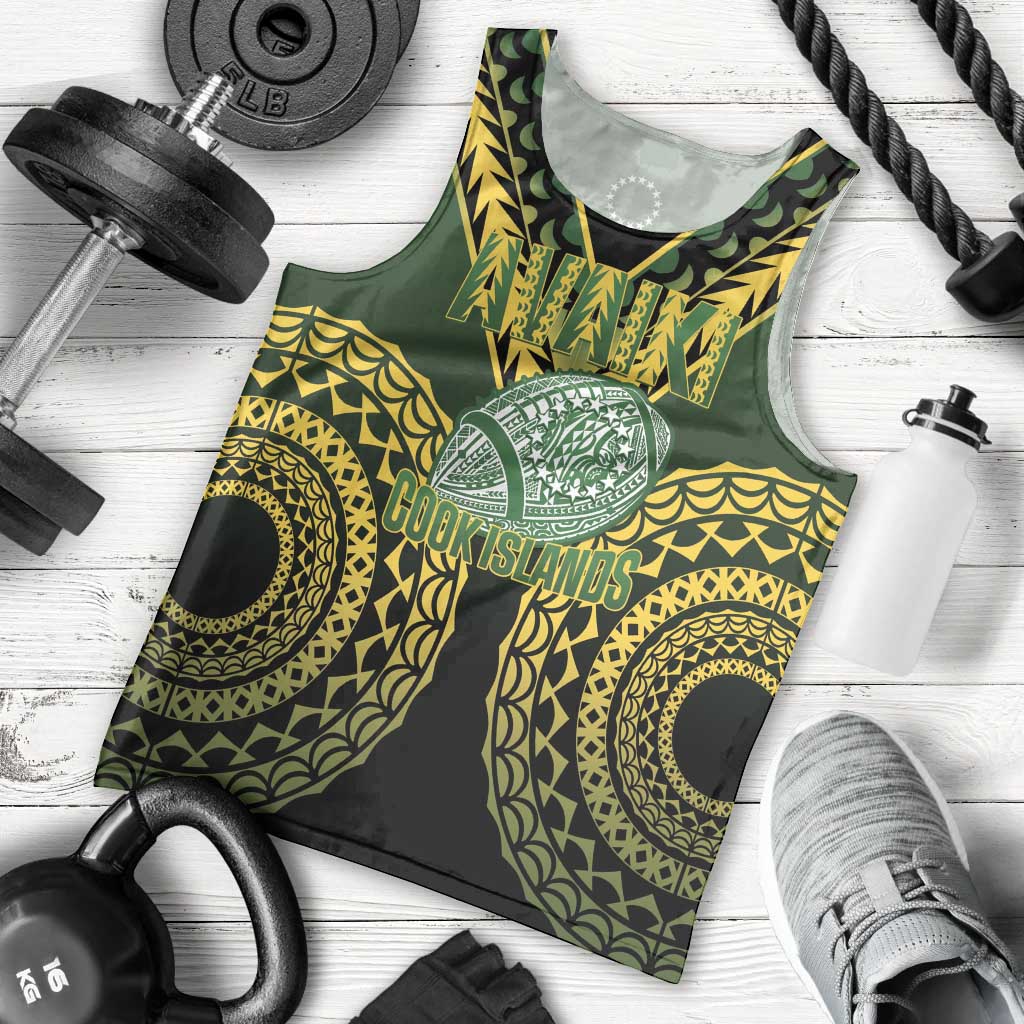 Custom Avaiki Cook Islands Rugby Men Tank Top Kuki Airani Tatau Black - Polynesian Pride