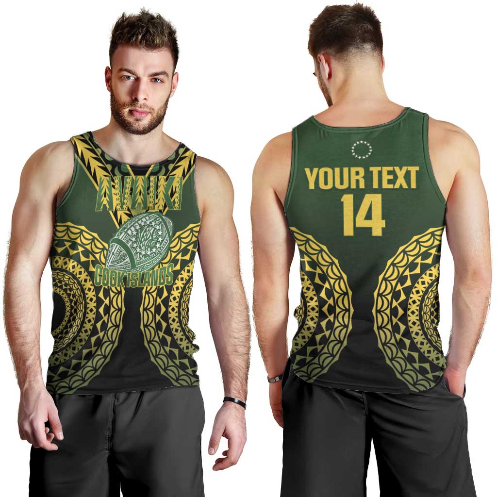 Custom Avaiki Cook Islands Rugby Men Tank Top Kuki Airani Tatau Black - Polynesian Pride
