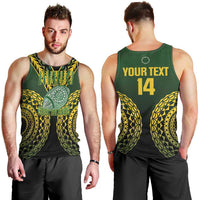 Custom Avaiki Cook Islands Rugby Men Tank Top Kuki Airani Tatau Black - Polynesian Pride