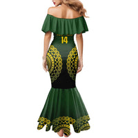 Custom Avaiki Cook Islands Rugby Mermaid Dress Kuki Airani Tatau Black - Polynesian Pride