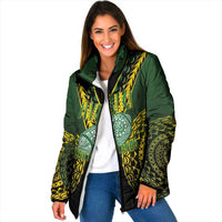 Custom Avaiki Cook Islands Rugby Padded Jacket Kuki Airani Tatau Black - Polynesian Pride
