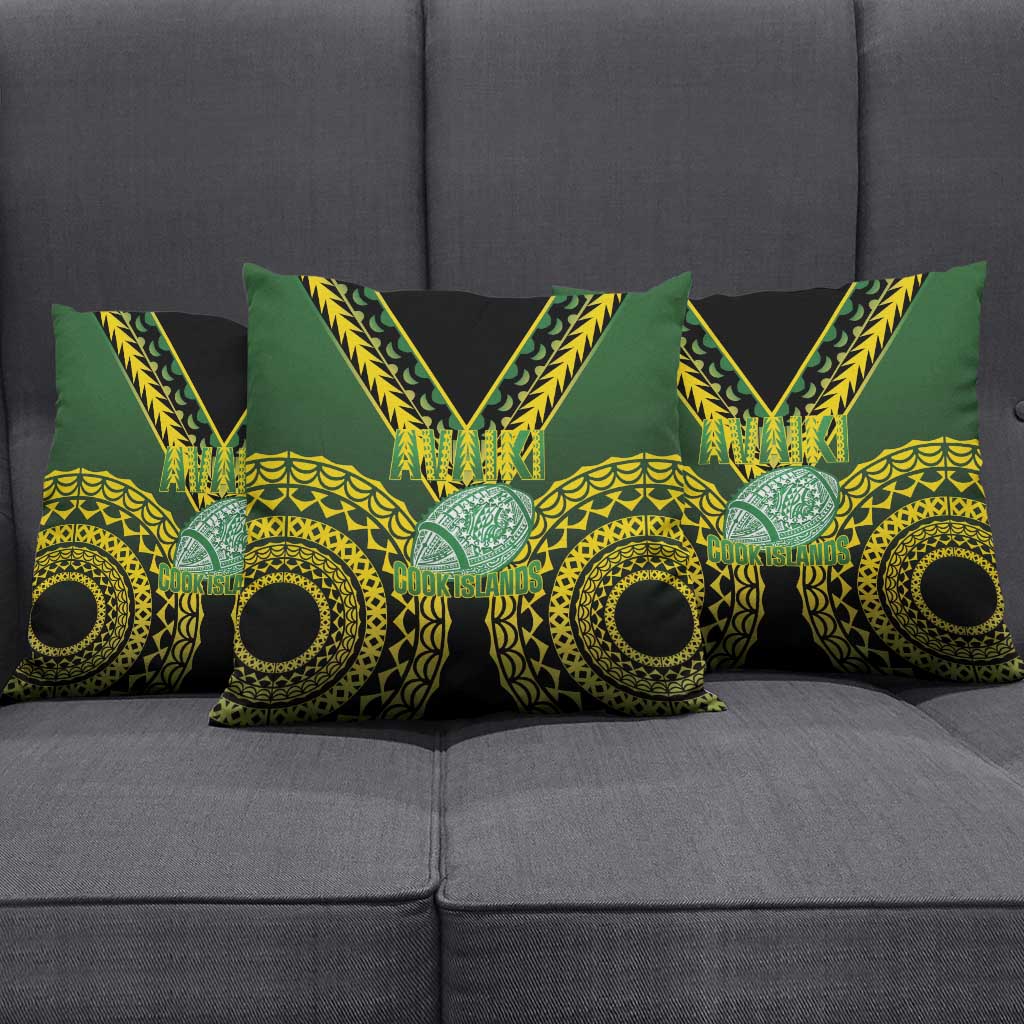 Avaiki Cook Islands Rugby Pillow Cover Kuki Airani Tatau Black - Polynesian Pride