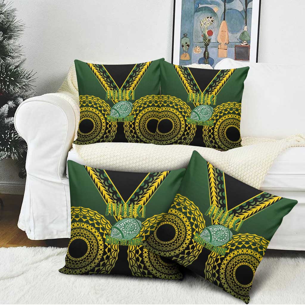 Avaiki Cook Islands Rugby Pillow Cover Kuki Airani Tatau Black - Polynesian Pride