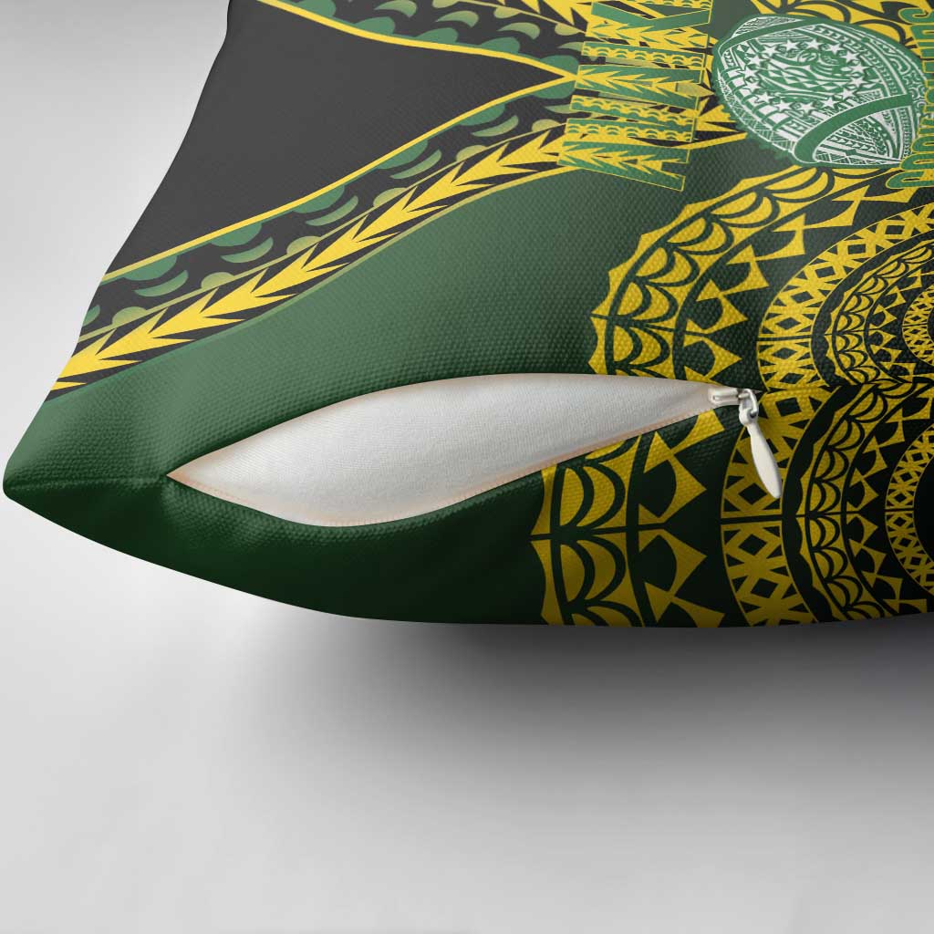 Avaiki Cook Islands Rugby Pillow Cover Kuki Airani Tatau Black - Polynesian Pride