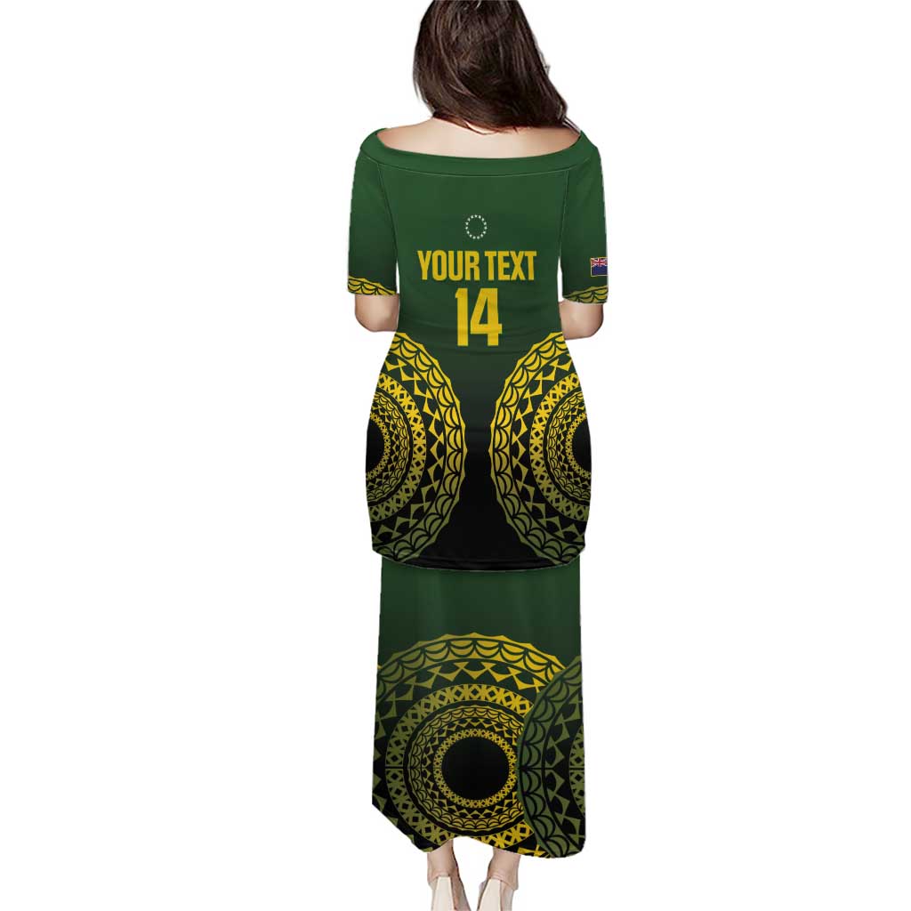 Custom Avaiki Cook Islands Rugby Puletasi Kuki Airani Tatau Black LT14 - Polynesian Pride