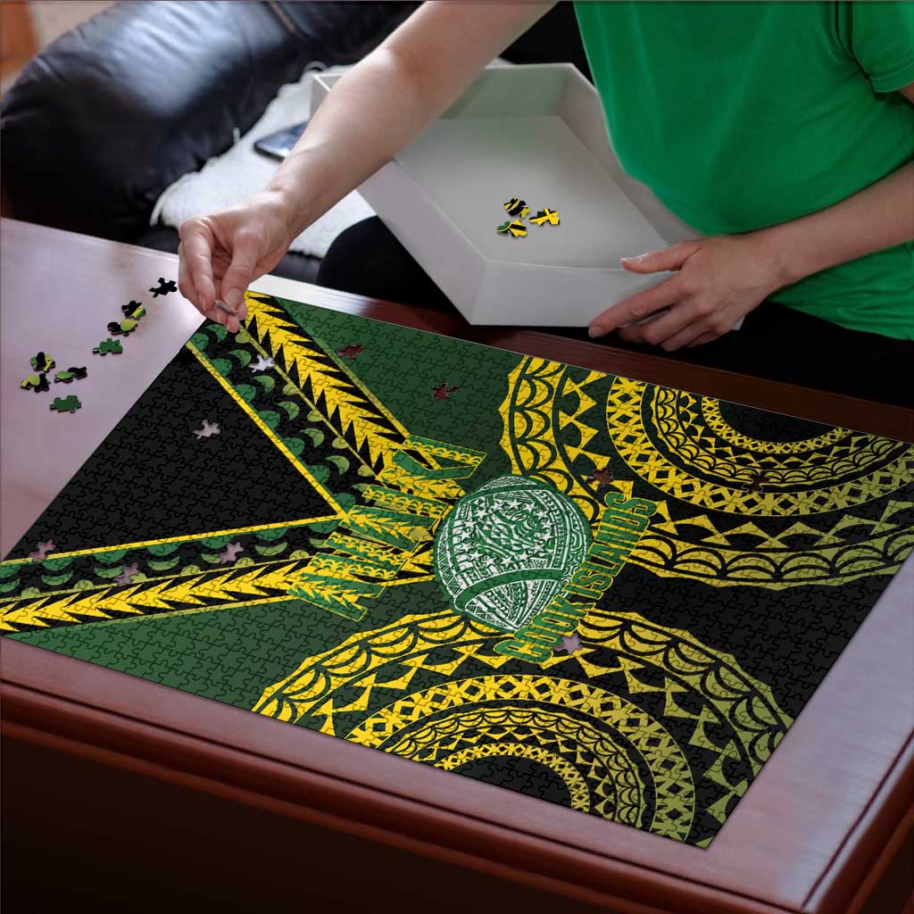 Avaiki Cook Islands Rugby Puzzle Kuki Airani Tatau Black - Polynesian Pride