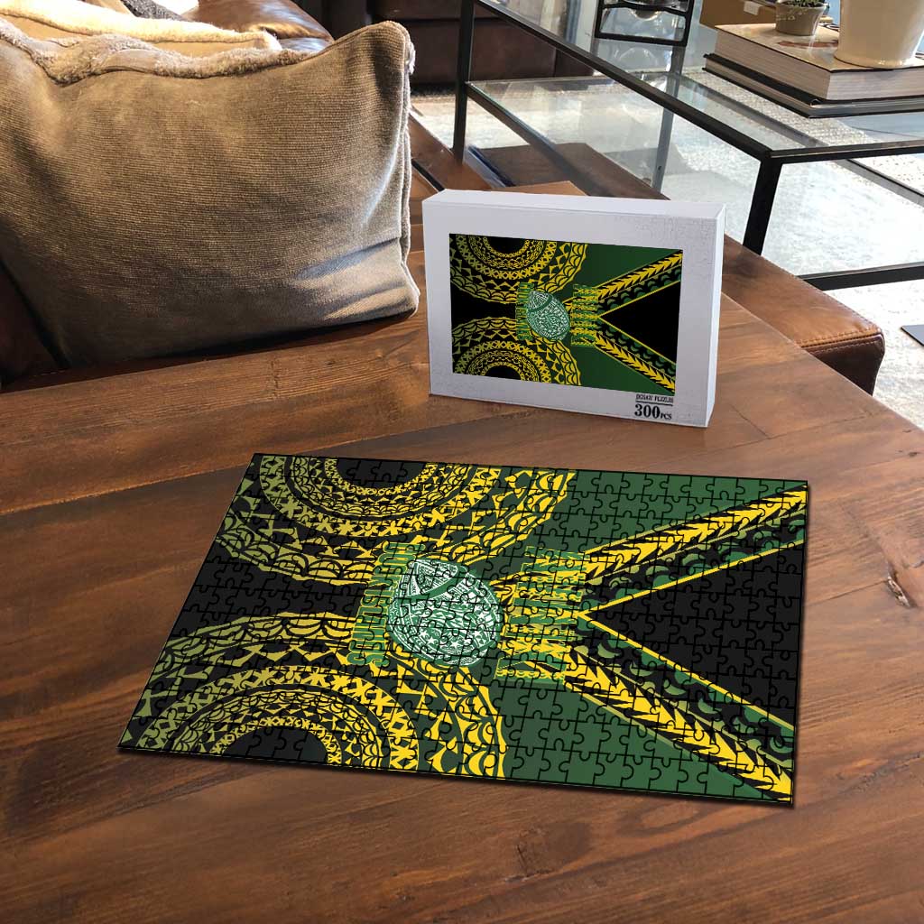 Avaiki Cook Islands Rugby Puzzle Kuki Airani Tatau Black - Polynesian Pride