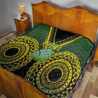 Avaiki Cook Islands Rugby Quilt Kuki Airani Tatau Black - Polynesian Pride