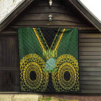 Avaiki Cook Islands Rugby Quilt Kuki Airani Tatau Black - Polynesian Pride