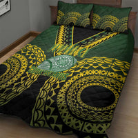 Avaiki Cook Islands Rugby Quilt Bed Set Kuki Airani Tatau Black - Polynesian Pride