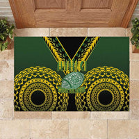 Avaiki Cook Islands Rugby Rubber Doormat Kuki Airani Tatau Black - Polynesian Pride