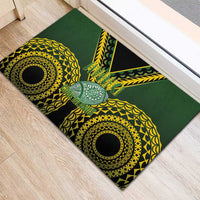 Avaiki Cook Islands Rugby Rubber Doormat Kuki Airani Tatau Black - Polynesian Pride