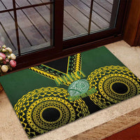 Avaiki Cook Islands Rugby Rubber Doormat Kuki Airani Tatau Black - Polynesian Pride