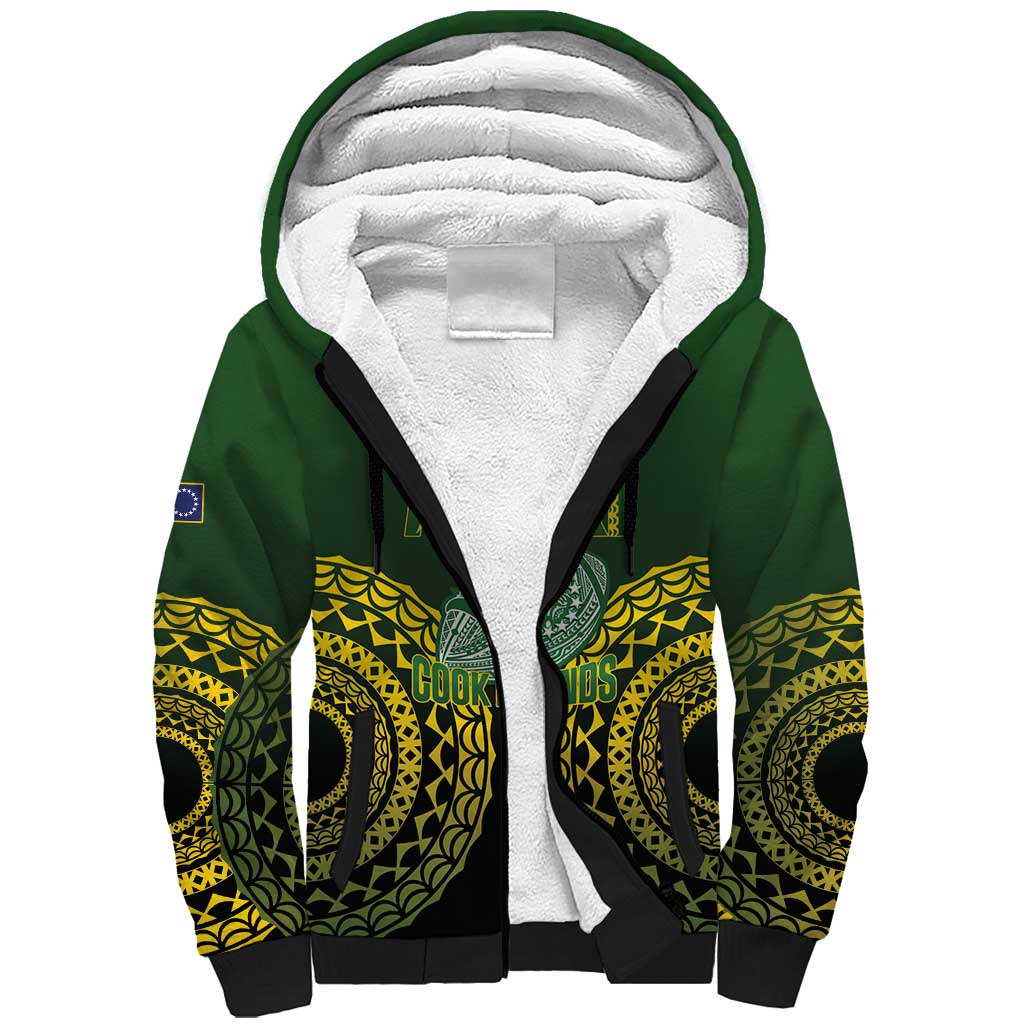 Custom Avaiki Cook Islands Rugby Sherpa Hoodie Kuki Airani Tatau Black - Polynesian Pride