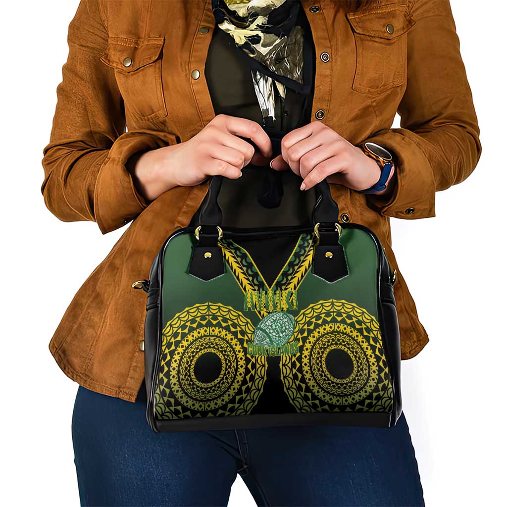 Avaiki Cook Islands Rugby Shoulder Handbag Kuki Airani Tatau Black - Polynesian Pride