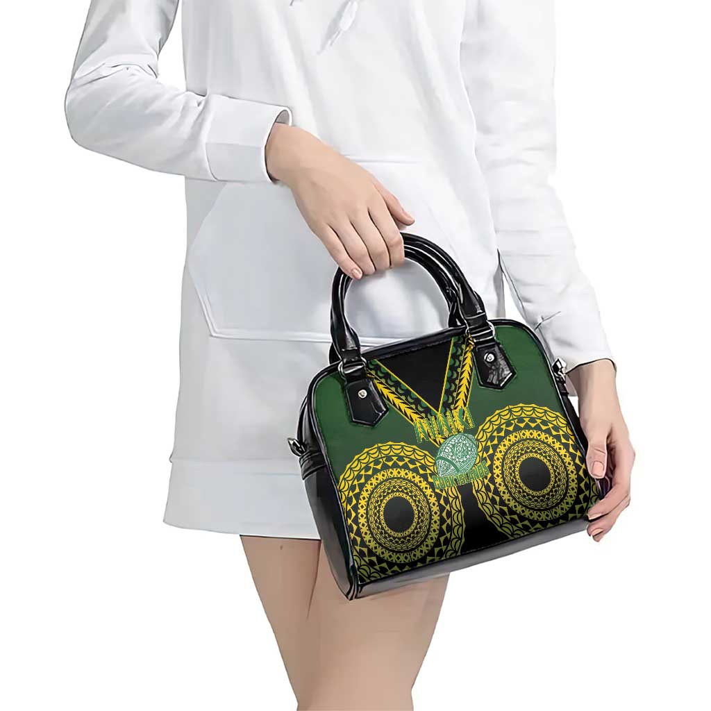 Avaiki Cook Islands Rugby Shoulder Handbag Kuki Airani Tatau Black - Polynesian Pride