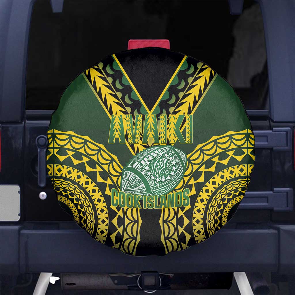Avaiki Cook Islands Rugby Spare Tire Cover Kuki Airani Tatau Black - Polynesian Pride