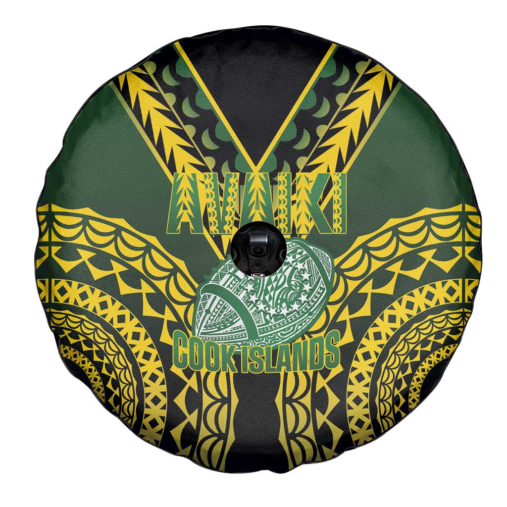 Avaiki Cook Islands Rugby Spare Tire Cover Kuki Airani Tatau Black - Polynesian Pride