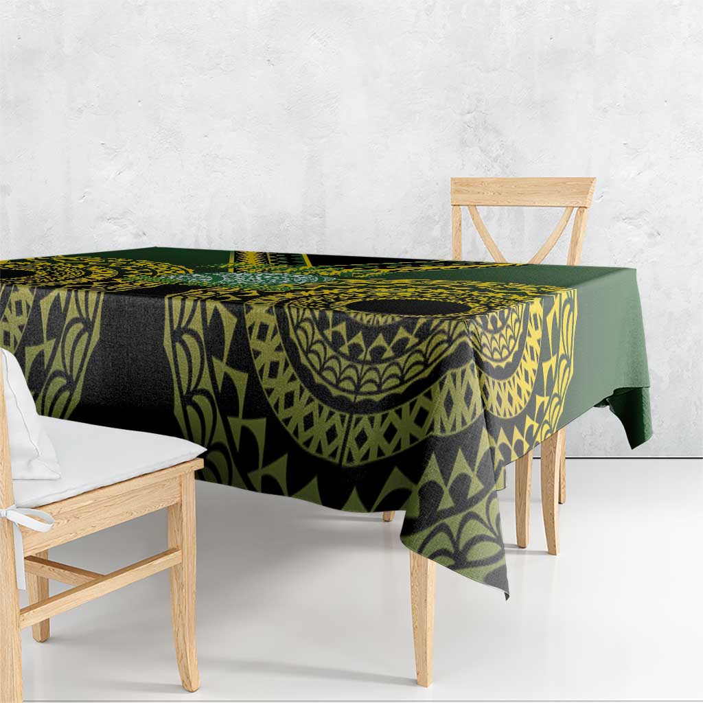 Avaiki Cook Islands Rugby Tablecloth Kuki Airani Tatau Black - Polynesian Pride