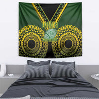 Avaiki Cook Islands Rugby Tapestry Kuki Airani Tatau Black - Polynesian Pride