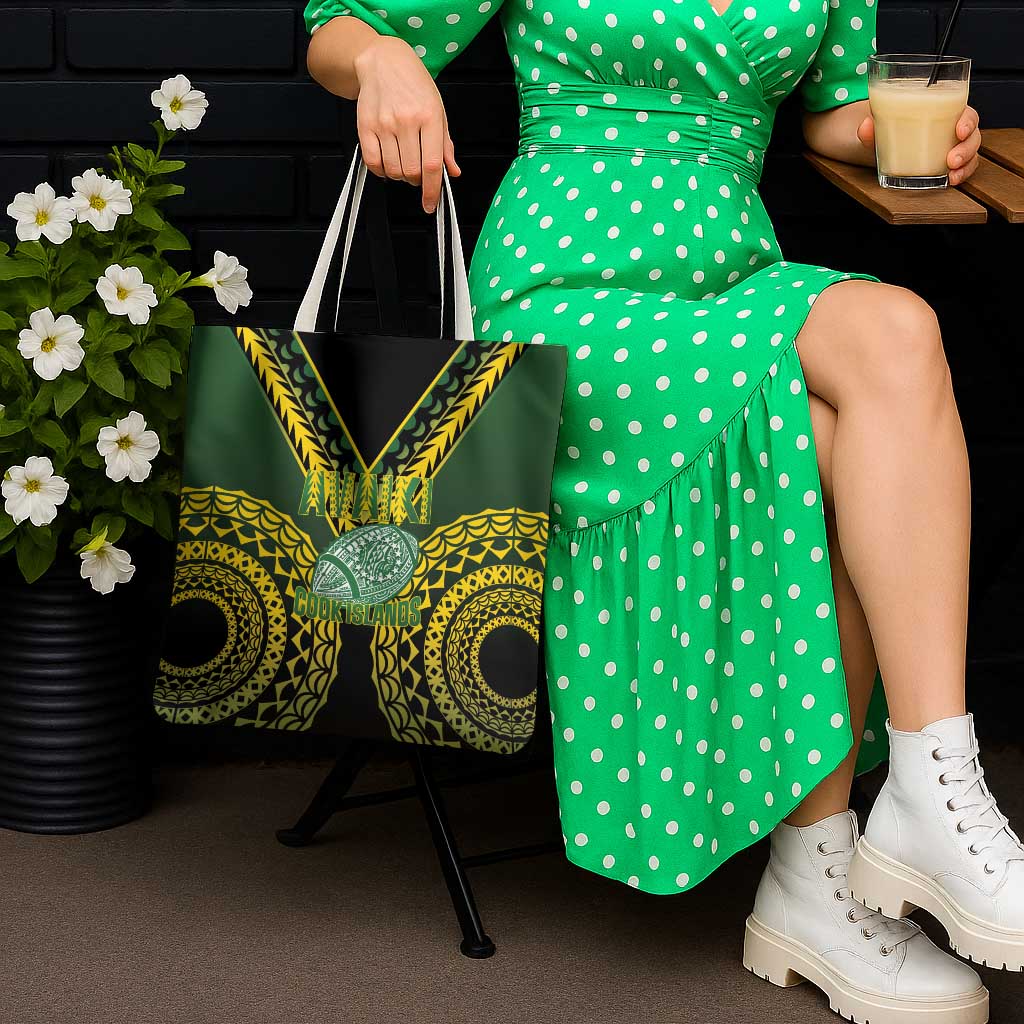 Avaiki Cook Islands Rugby Tote Bag Kuki Airani Tatau Black - Polynesian Pride