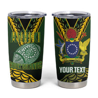 Custom Avaiki Cook Islands Rugby Tumbler Cup Kuki Airani Tatau Black LT14 Black - Polynesian Pride