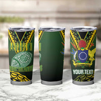 Custom Avaiki Cook Islands Rugby Tumbler Cup Kuki Airani Tatau Black LT14 - Polynesian Pride