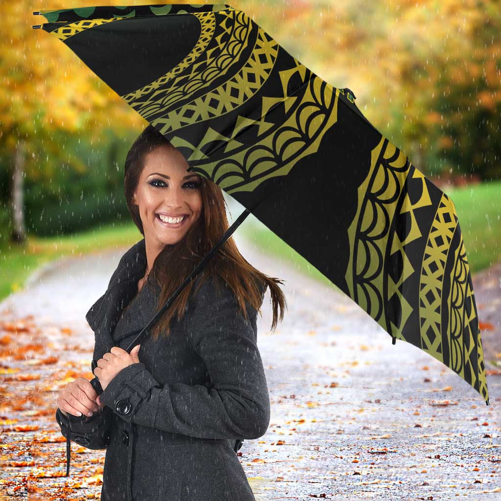 Avaiki Cook Islands Rugby Umbrella Kuki Airani Tatau Black - Polynesian Pride