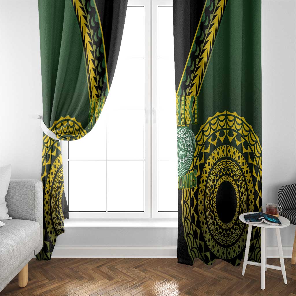 Avaiki Cook Islands Rugby Window Curtain Kuki Airani Tatau Black - Polynesian Pride