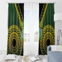 Avaiki Cook Islands Rugby Window Curtain Kuki Airani Tatau Black - Polynesian Pride