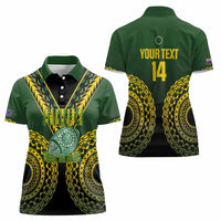 Custom Avaiki Cook Islands Rugby Women Polo Shirt Kuki Airani Tatau Black - Polynesian Pride