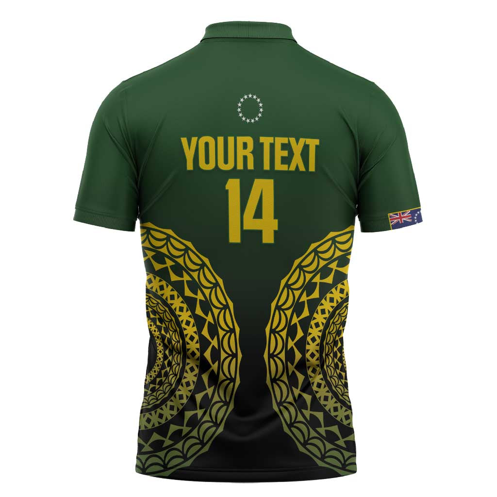 Custom Avaiki Cook Islands Rugby Zipper Polo Shirt Kuki Airani Tatau Black - Polynesian Pride