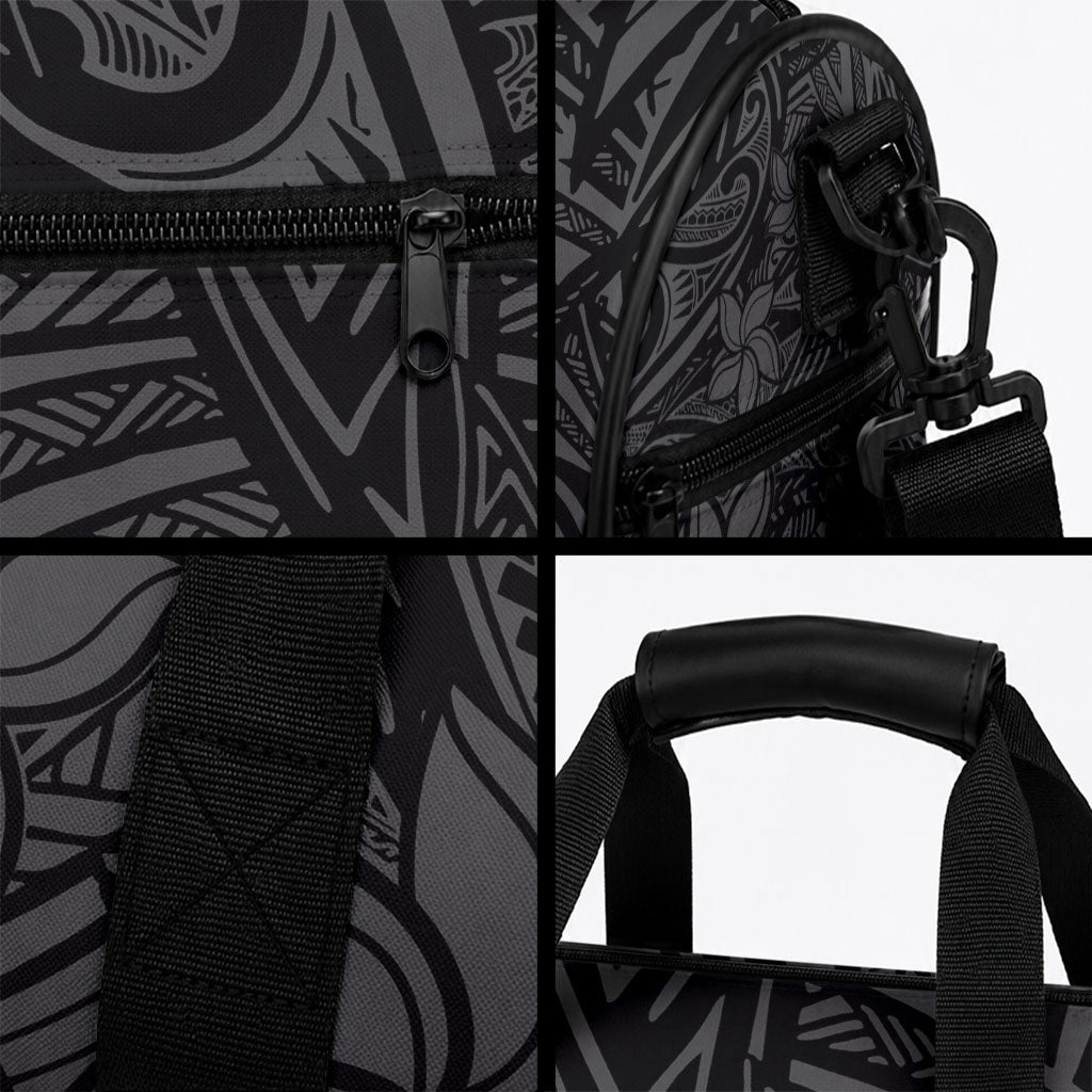 Polynesia Duffle Bag Polynesian Pattern Mix Plumeria Black
