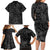 Polynesia Family Matching Long Sleeve Bodycon Dress and Hawaiian Shirt Polynesian Pattern Mix Plumeria Black LT14 - Polynesian Pride