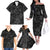 Polynesia Family Matching Off Shoulder Long Sleeve Dress and Hawaiian Shirt Polynesian Pattern Mix Plumeria Black LT14 - Polynesian Pride