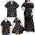 Polynesia Family Matching Off Shoulder Maxi Dress and Hawaiian Shirt Polynesian Pattern Mix Plumeria Black LT14 - Polynesian Pride