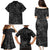 Polynesia Family Matching Puletasi and Hawaiian Shirt Polynesian Pattern Mix Plumeria Black LT14 - Polynesian Pride