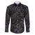 Polynesia Family Matching Puletasi and Hawaiian Shirt Polynesian Pattern Mix Plumeria Black LT14 Dad's Shirt - Long Sleeve Black - Polynesian Pride