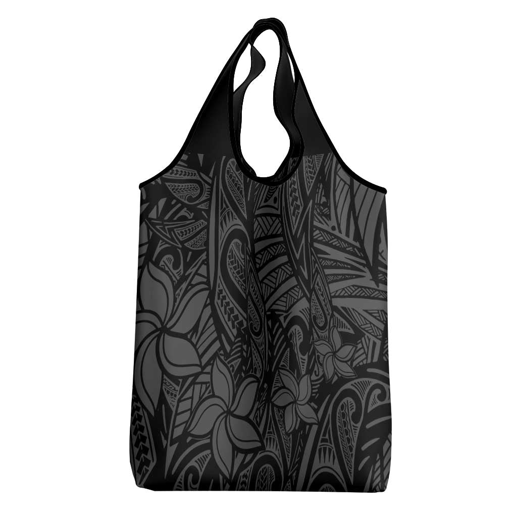 Polynesia Grocery Bag Polynesian Pattern Mix Plumeria Black LT14 - Polynesian Pride