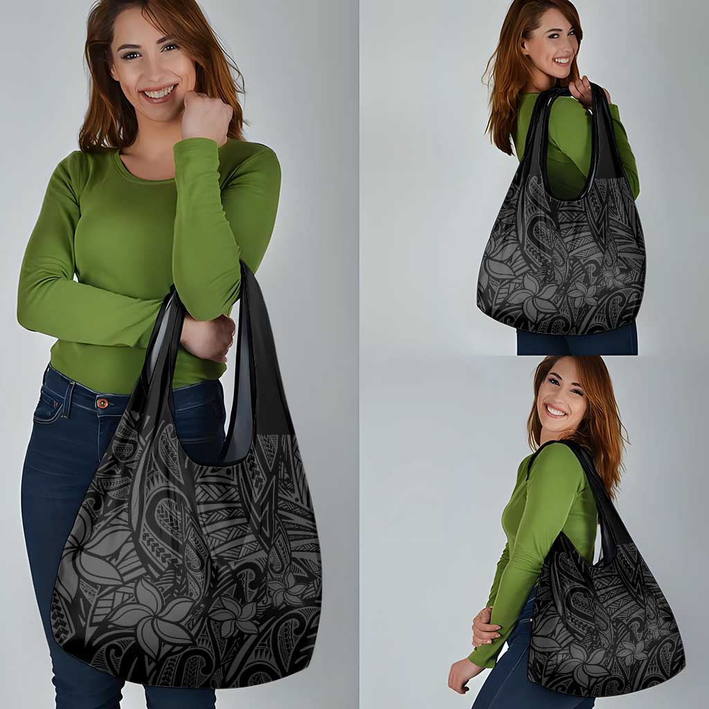 Polynesia Grocery Bag Polynesian Pattern Mix Plumeria Black LT14 - Polynesian Pride
