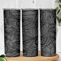 Polynesia Skinny Tumbler Polynesian Pattern Mix Plumeria Black