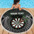 Personalised New Zealand Darts Beach Blanket Dartboard Maori Fern Puhoro Art