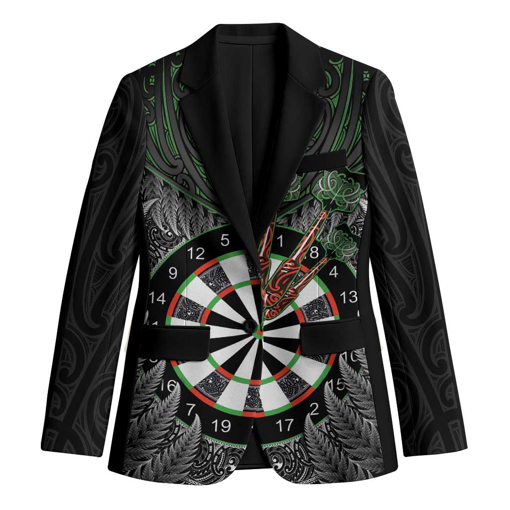 Personalised New Zealand Darts Blazer Dartboard Maori Fern Puhoro Art - Polynesian Pride