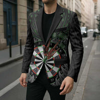 Personalised New Zealand Darts Blazer Dartboard Maori Fern Puhoro Art - Polynesian Pride