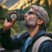 Personalised New Zealand Darts 4 in 1 Can Cooler Tumbler Dartboard Maori Fern Puhoro Art