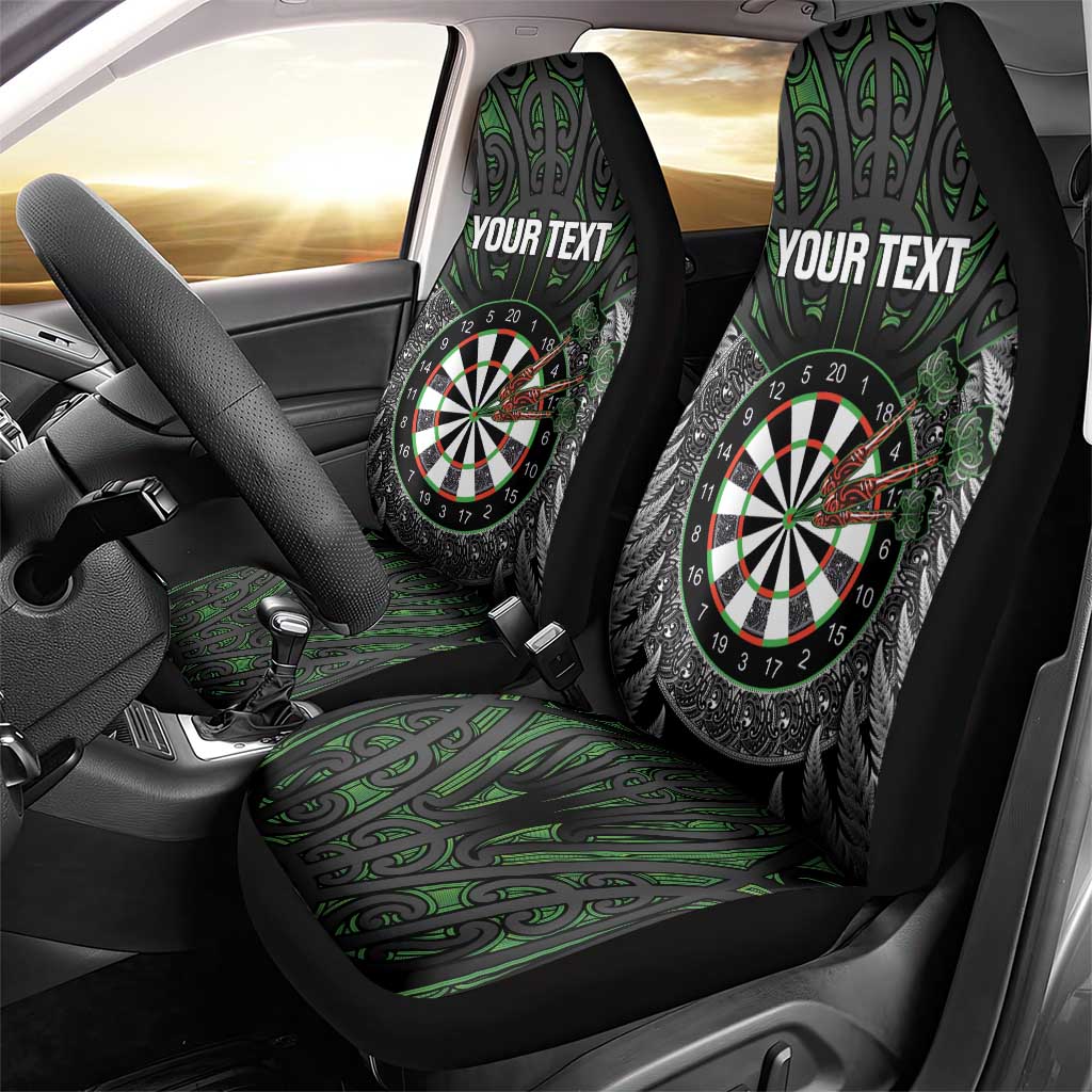 Personalised New Zealand Darts Car Seat Cover Dartboard Maori Fern Puhoro Art
