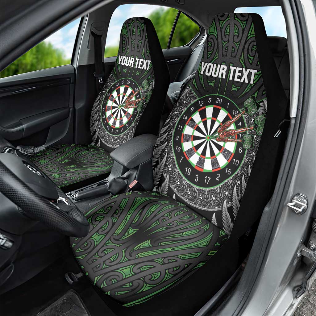 Personalised New Zealand Darts Car Seat Cover Dartboard Maori Fern Puhoro Art