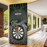 Personalised New Zealand Darts Door Cover Dartboard Maori Fern Puhoro Art - Polynesian Pride