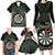 Personalised New Zealand Darts Family Matching Long Sleeve Bodycon Dress and Hawaiian Shirt Dartboard Maori Fern Puhoro Art