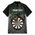 Personalised New Zealand Darts Family Matching Off Shoulder Short Dress and Hawaiian Shirt Dartboard Maori Fern Puhoro Art